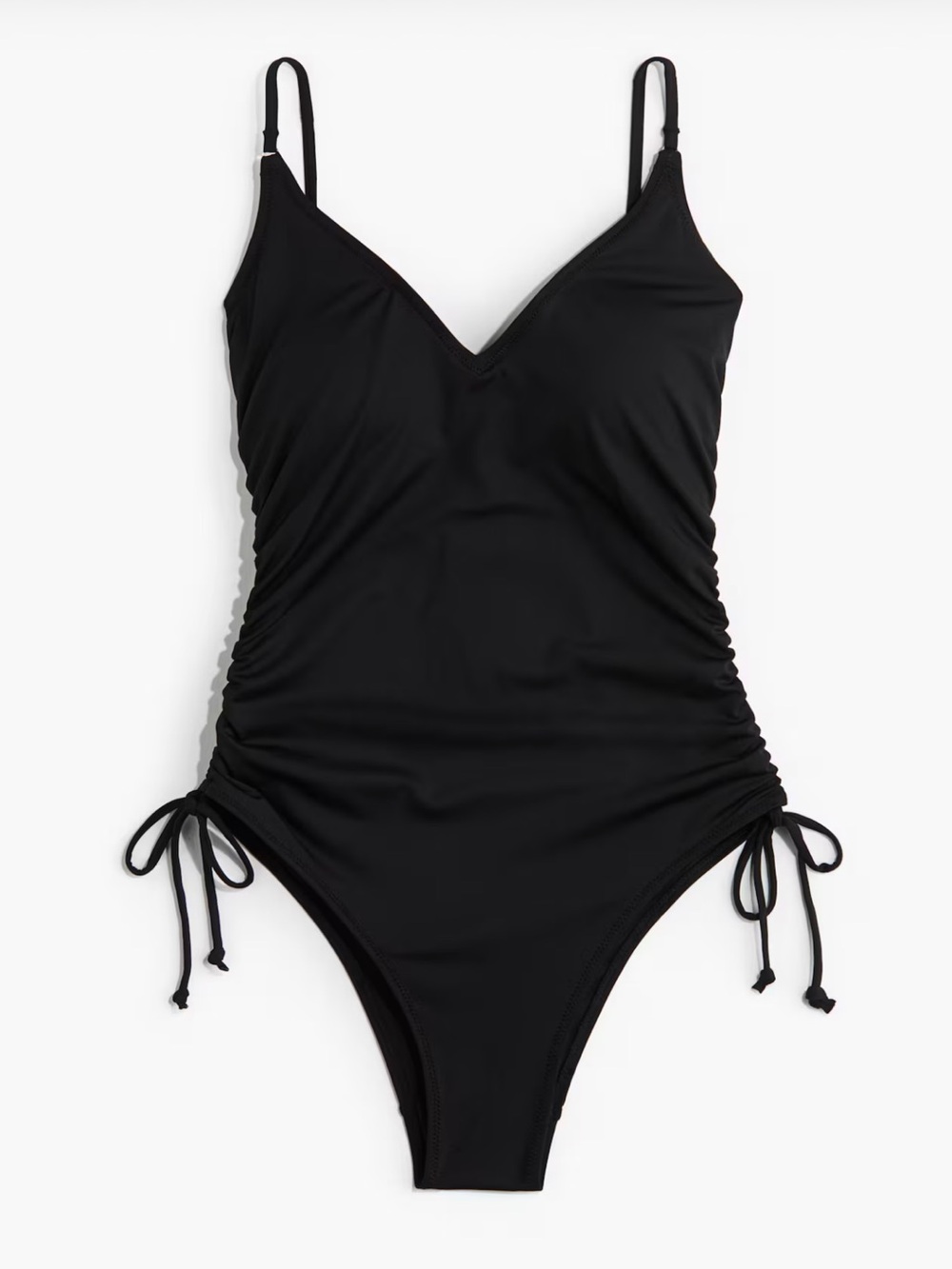 H&M Black One-Piece Swimsuit with Side Ties